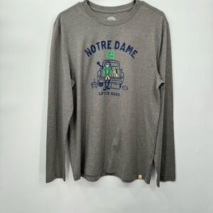 Life‎ is good mans  Notre Dame shirt gray size small